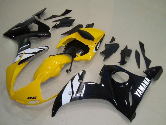 Purchase 2003-2004 Yellow White Glossy Black Yamaha YZF R6 Motorcycle Fairings UK