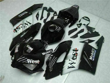 Purchase 2004-2005 Glossy Black White West Mobil Michelin Honda CBR1000RR Motorcycle Fairings UK
