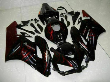 Purchase 2004-2005 Glossy Black Red Flame Honda CBR1000RR Motorcycle Fairings UK