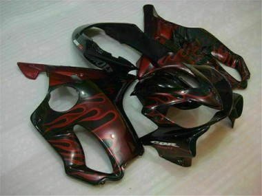 Purchase 2004-2007 Glossy Black Red Flame Honda CBR600 F4i Motorcycle Fairings UK