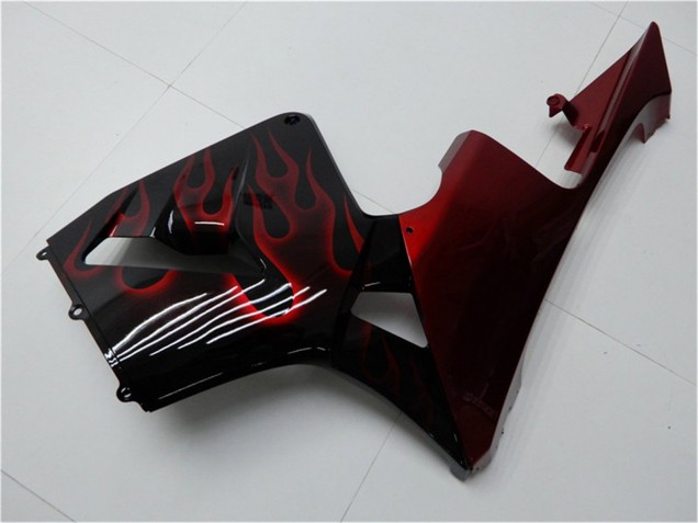 Purchase 2005-2006 Glossy Black Red Flame Honda CBR600RR Motorcycle Fairing Kits UK