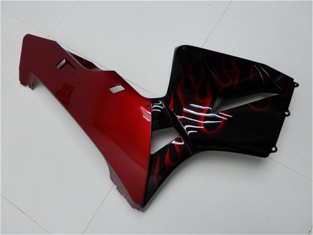 Purchase 2005-2006 Glossy Black Red Flame Honda CBR600RR Motorcycle Fairing Kits UK