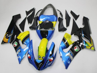 Purchase 2005-2006 Blue Yellow Black Shark Kawasaki ZX6R Motorcycle Fairings UK
