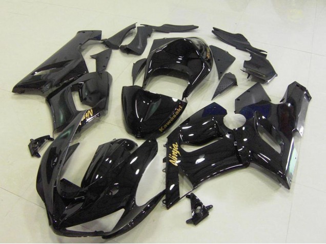 Purchase 2005-2006 Glossy Black Gold Decals Kawasaki ZX6R Motorcycle Fairings UK