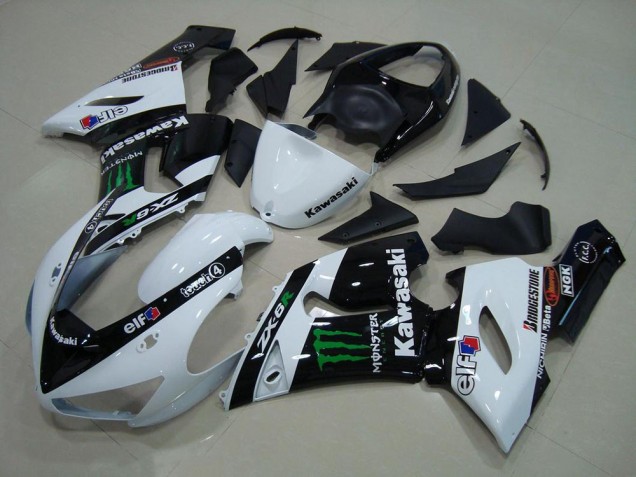 Purchase 2005-2006 White Monster Kawasaki ZX6R Motor Bike Fairings UK Purchase 2005-2006 White Monster Kawasaki ZX6R Motor Bike Fairings UK