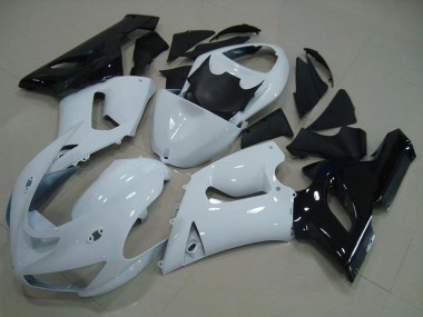 Purchase 2005-2006 White Black Kawasaki ZX6R Motorcycle Fairing UK