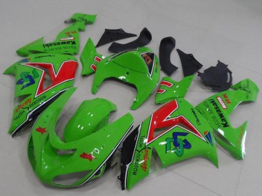 Purchase 2005-2006 Green Red Black ENEOS Banca Kawasaki ZX6R Motorcycle Fairings UK