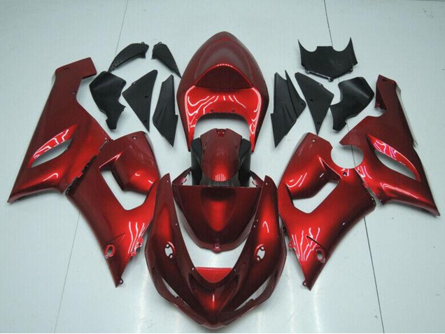 Purchase 2005-2006 Candy Red Kawasaki ZX6R Motorcycle Fairings UK
