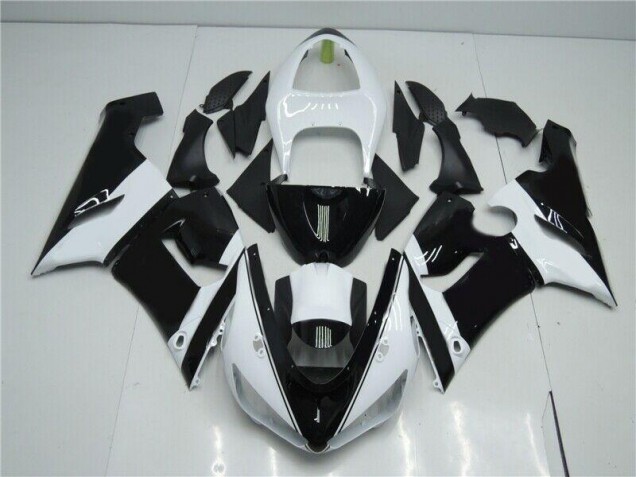 Purchase 2005-2006 Black White Kawasaki ZX6R Moto Fairings UK Purchase 2005-2006 Black White Kawasaki ZX6R Moto Fairings UK