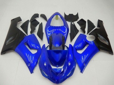 Purchase 2005-2006 Blue Matte Black Kawasaki ZX6R Motorcycle Fairings UK