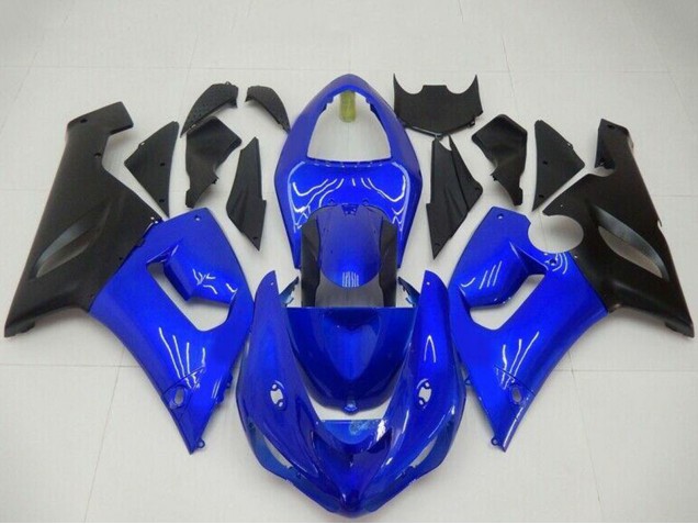 Purchase 2005-2006 Blue Matte Black Kawasaki ZX6R Motorcycle Fairings UK
