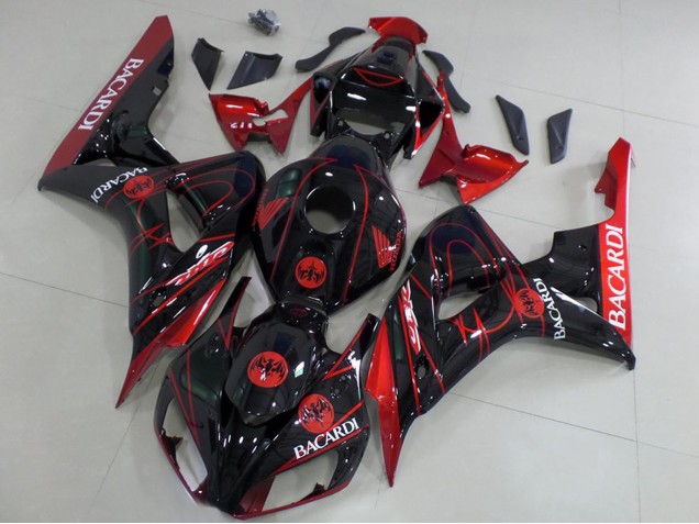 Purchase 2006-2007 Red Glossy Black Bacardi Honda CBR1000RR Motorcycle Fairings UK