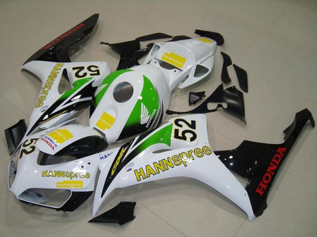 Purchase 2006-2007 White Green Yellow Glossy Black Hannspree 52 Honda CBR1000RR Motorcycle Fairings UK
