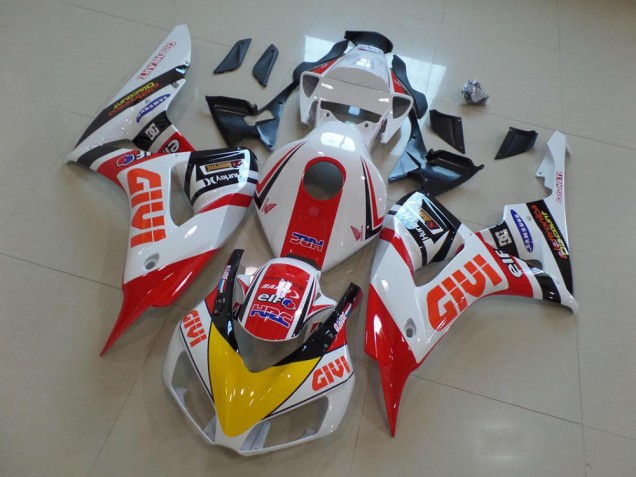 Purchase 2006-2007 White Red Yellow Glossy Black Givi HRC Honda CBR1000RR Motorcycle Fairings UK