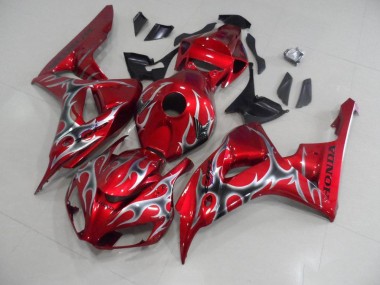 Purchase 2006-2007 Red with Black Grey Flame Honda CBR1000RR Motorcycle Bodywork UK