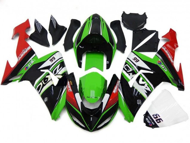 Purchase 2006-2007 Green White Red Black 66 Kawasaki ZX10R Motorcycle Fairings UK