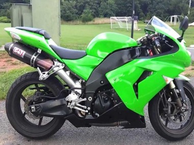 Purchase 2006-2007 Green Matte Black Kawasaki ZX10R Motorcycle Fairing Kits UK
