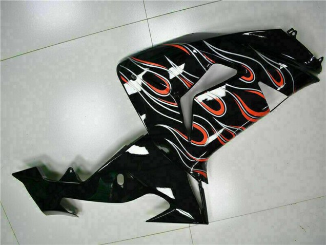Purchase 2006-2007 Glossy Black Red Flame Kawasaki ZX10R Motorcycle Fairing Kits UK