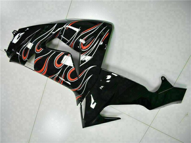 Purchase 2006-2007 Glossy Black Red Flame Kawasaki ZX10R Motorcycle Fairing Kits UK