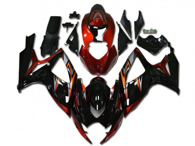 Purchase 2006-2007 Orange Silver Glossy Black Stripe Suzuki GSXR 600/750 Motorcycle Fairings UK