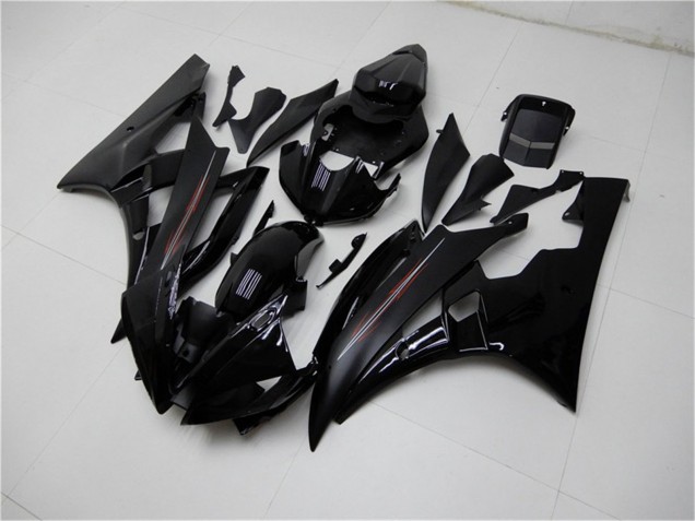 Purchase 2006-2007 Glossy Black Matte Black Yamaha YZF R6 Motorcycle Fairing Kits UK