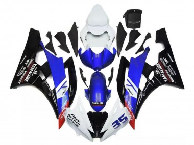 Purchase 2006-2007 White Blue Glossy Black Yamalube Becker Carbon Yamaha YZF R6 Motorcycle Fairings UK