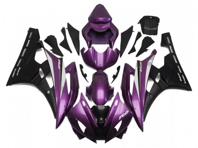 Purchase 2006-2007 Purple Matte Black Santander Yamaha YZF R6 Motorcycle Fairings UK