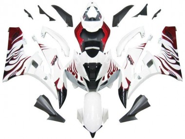 Purchase 2006-2007 White Red Flame Yamaha YZF R6 Motorcycle Fairing UK