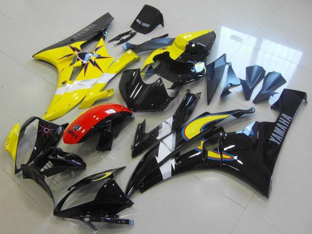 Purchase 2006-2007 Yellow White Red Glossy Black Yamaha YZF R6 Motorcycle Fairings UK