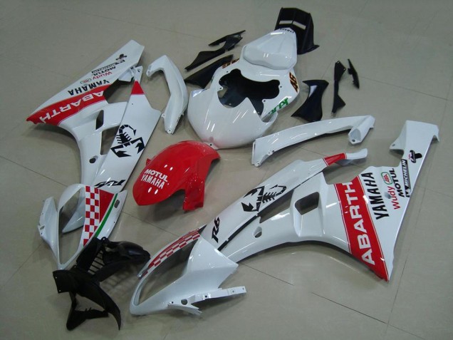 Purchase 2006-2007 White Red Abarth Yamaha YZF R6 Motorcycle Fairings UK Purchase 2006-2007 White Red Abarth Yamaha YZF R6 Motorcycle Fairings UK