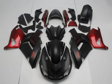 Purchase 2006-2011 Matte Black Red Ninja Kawasaki ZX14R ZZR1400 Motorcycle Fairings UK