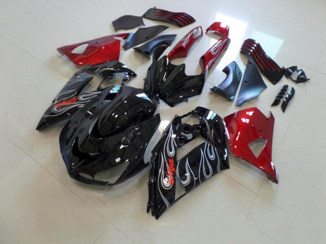 Purchase 2006-2011 Black Nd Red Silver Flame Kawasaki ZX14R ZZR1400 Motorbike Fairing UK Purchase 2006-2011 Black Nd Red Silver Flame Kawasaki ZX14R ZZR1400 Motorbike Fairing UK