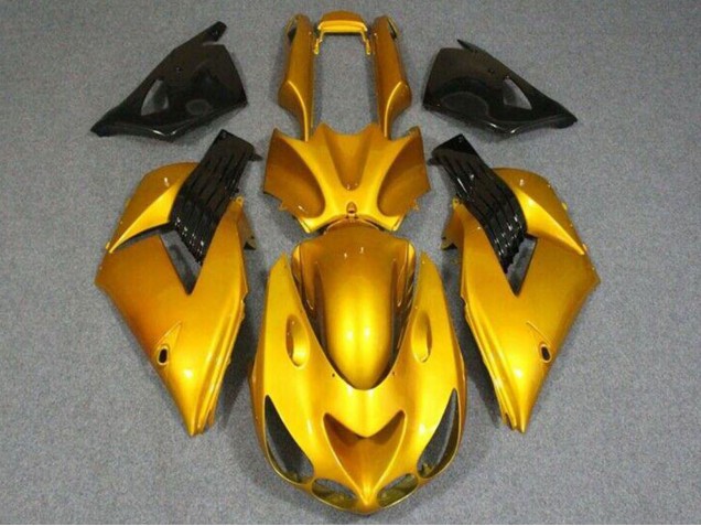 Purchase 2006-2011 Gold Glossy Black Kawasaki ZX14R ZZR1400 Motorcycle Fairings UK