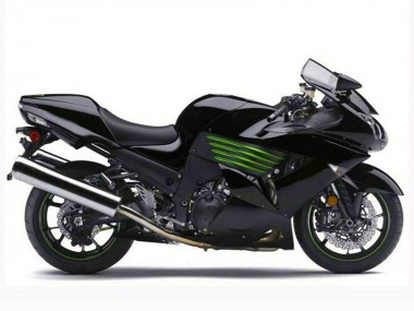 Purchase 2006-2011 Glossy Black Green Kawasaki ZX14R ZZR1400 Motorcycle Fairings UK