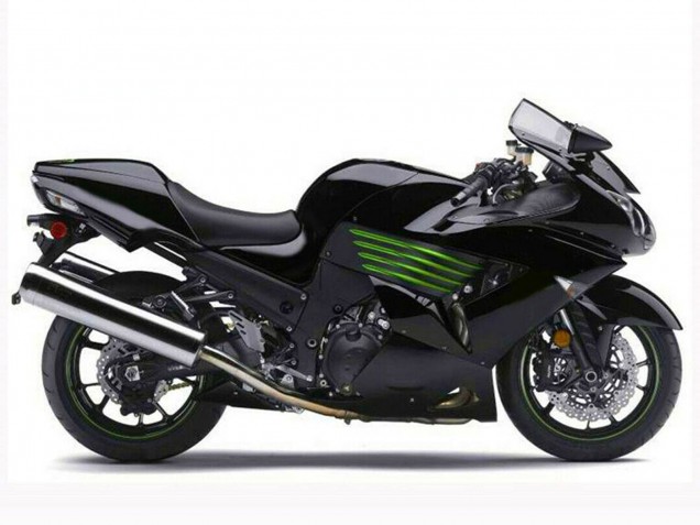 Purchase 2006-2011 Glossy Black Green Kawasaki ZX14R ZZR1400 Motorcycle Fairings UK