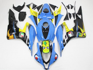 Purchase 2007-2008 Light Blue Yellow Glossy Black Shark Honda CBR600RR Motorcycle Fairings UK
