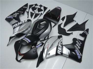 Purchase 2007-2008 Matte Black Silver Grey Repsol Honda CBR600RR Motorcycle Fairings UK