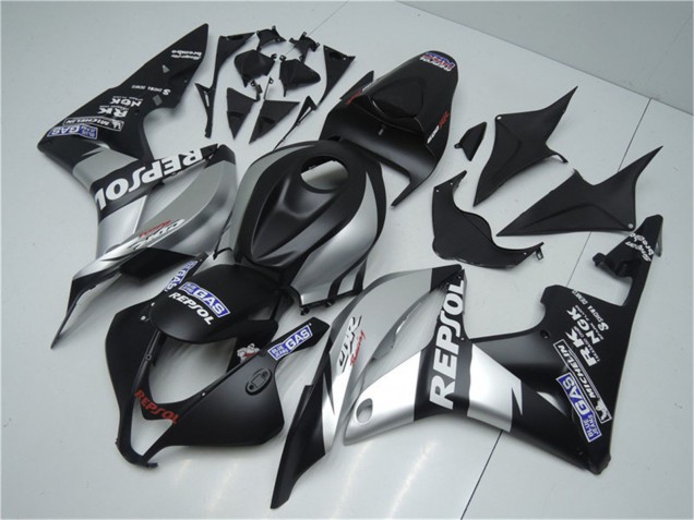 Purchase 2007-2008 Matte Black Silver Grey Repsol Honda CBR600RR Motorcycle Fairings UK