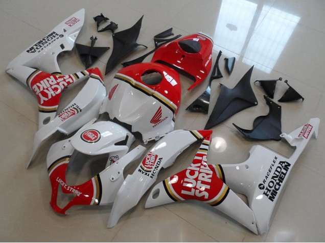 Purchase 2007-2008 White Red Lucky Strike Honda CBR600RR Motorcycle Fairings UK