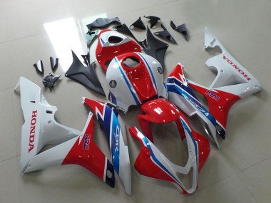 Purchase 2007-2008 White Red Light Blue HRC Honda CBR600RR Motorcycle Fairings UK