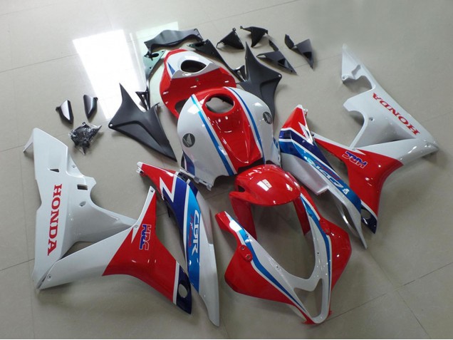 Purchase 2007-2008 White Red Light Blue HRC Honda CBR600RR Motorcycle Fairings UK