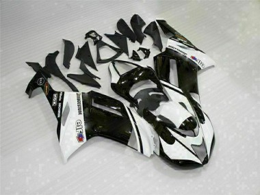 Purchase 2007-2008 Black White Kawasaki ZX6R Motorcycle Fairings UK