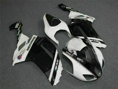 Purchase 2007-2008 Black White Elf Kawasaki ZX6R Motorcycle Fairings UK
