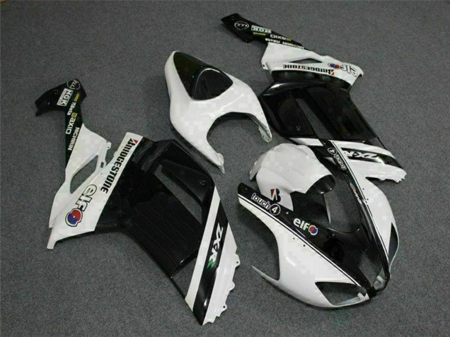 Purchase 2007-2008 Black White Elf Kawasaki ZX6R Motorcycle Fairings UK