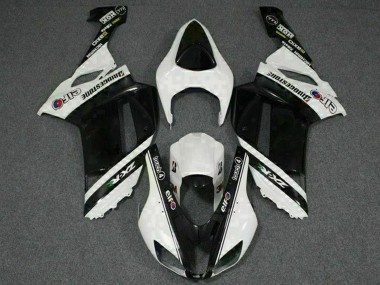 Purchase 2007-2008 Black White Elf Kawasaki ZX6R Motorcycle Fairings UK