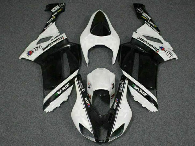 Purchase 2007-2008 Black White Elf Kawasaki ZX6R Motorcycle Fairings UK