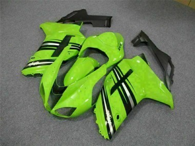 Purchase 2007-2008 Green Black Kawasaki ZX6R Motorcycle Fairing Kits UK