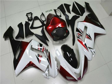 Purchase 2007-2008 White Black Red Kawasaki ZX6R Motorcycle Fairings UK