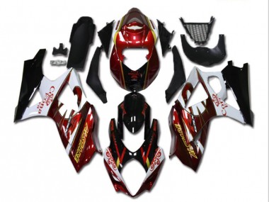 Purchase 2007-2008 Red White Black Suzuki GSXR 1000 K7 Motorcycle Fairing Kit UK