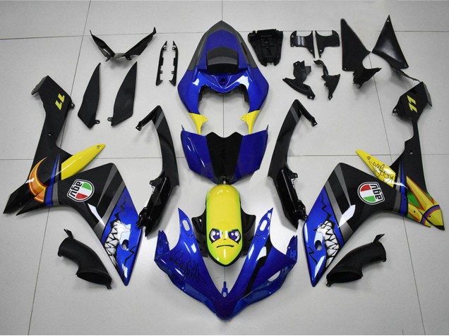 Purchase 2007-2008 Blue Yellow Black Shark Yamaha YZF R1 Motorcycle Fairings UK